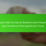 As Regras Não Escritas do Beisebol sobre Respeitar o Jogo Durante as Interrupções por Chuva