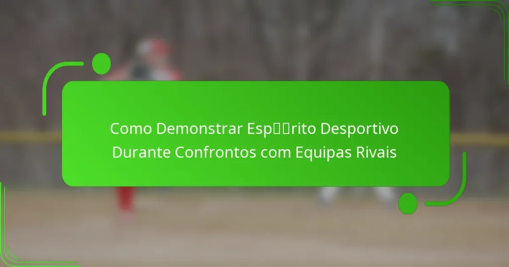Como Demonstrar Espírito Desportivo Durante Confrontos com Equipas Rivais