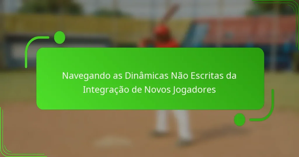 Navegando as Dinâmicas Não Escritas da Integração de Novos Jogadores