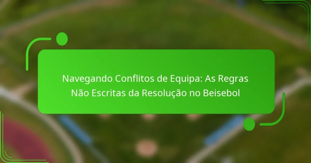 Navegando Conflitos de Equipa: As Regras Não Escritas da Resolução no Beisebol
