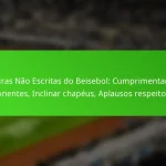 Regras Não Escritas do Beisebol: Cumprimentar os oponentes, Inclinar chapéus, Aplausos respeitosos