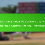 Regras Não Escritas do Beisebol: Lidar com derrotas, Celebrar vitórias, Humildade