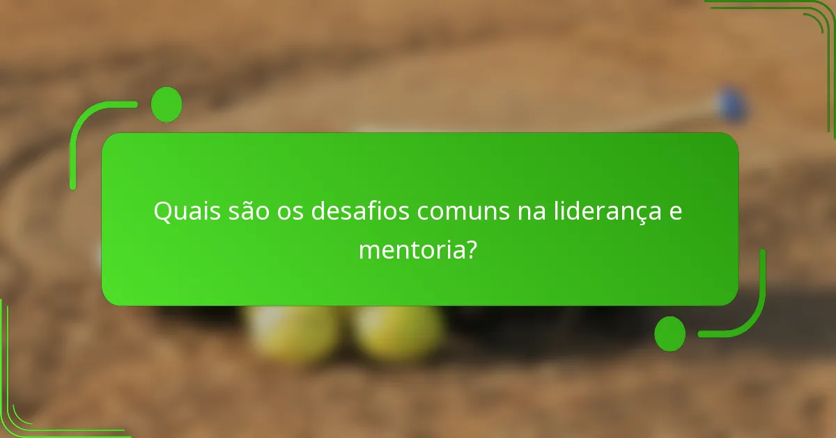 Quais são os desafios comuns na liderança e mentoria?